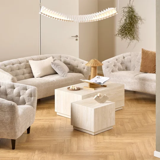 Podwójny stolik kawowy ZENIT 100x60 beżowy - Zdjęcie 9