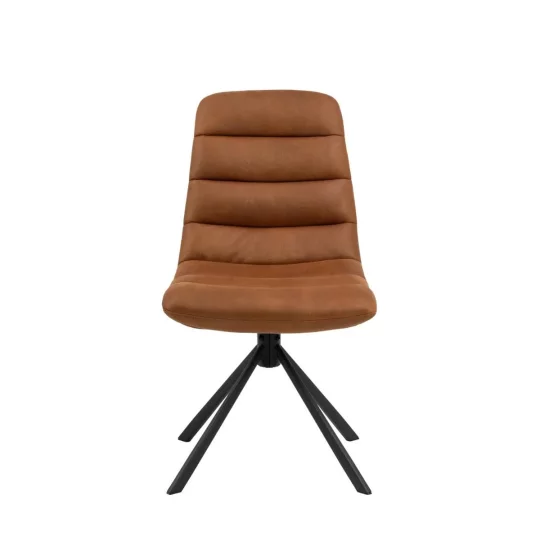 Krzesło z ekoskóry MONTI brązowe - Zdjęcie 3
