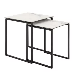 Podwójny stolik kawowy ANDRES biały