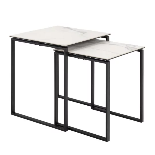 Podwójny stolik kawowy ANDRES biały