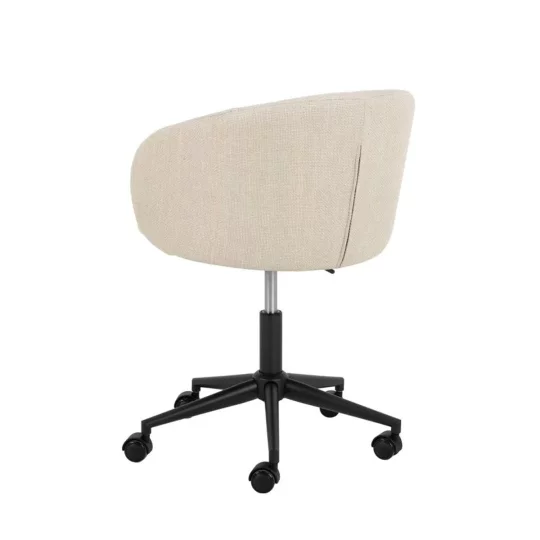 Krzesło biurowe tapicerowane ZANE beżowe - Zdjęcie 5