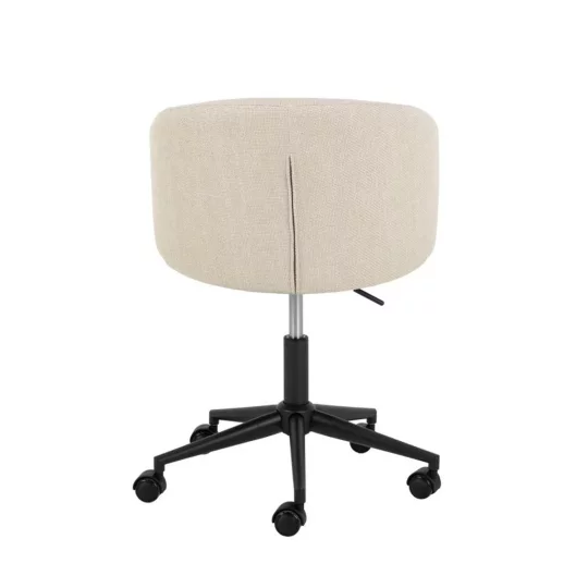 Krzesło biurowe tapicerowane ZANE beżowe - Zdjęcie 4