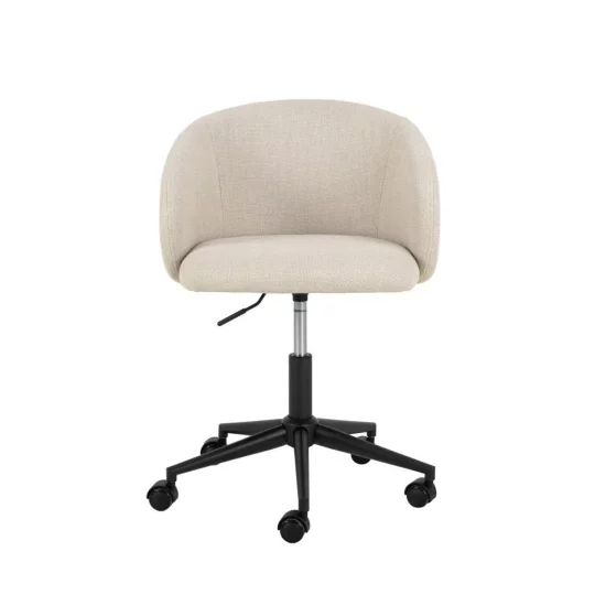 Krzesło biurowe tapicerowane ZANE beżowe - Zdjęcie 2