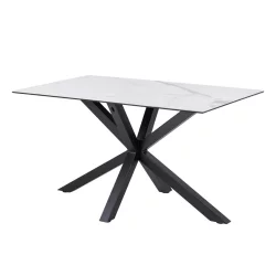 Stół prostokątny RITA 135x80 biały marmur