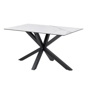 Stół prostokątny RITA 135x80 biały marmur