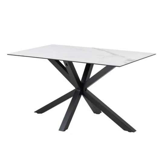 Stół prostokątny RITA 135x80 biały marmur