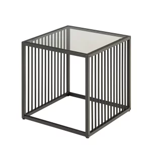 Stolik kawowy RAYO 40x40 czarny/szklany