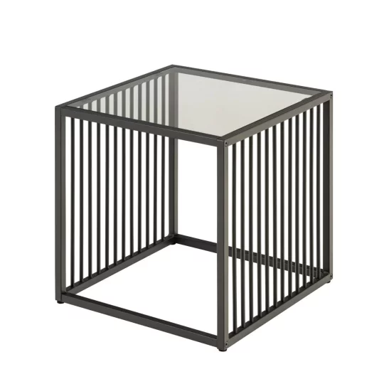 Stolik kawowy RAYO 40x40 czarny/szklany