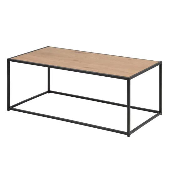 Stolik kawowy ZAKARIA 100x50 drewniany/czarny