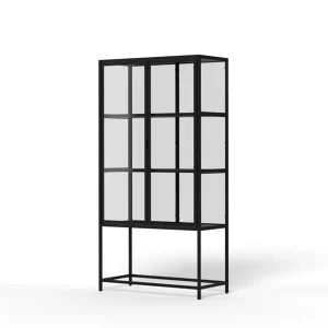 Witryna ZAKARIA 77x35x150 czarna