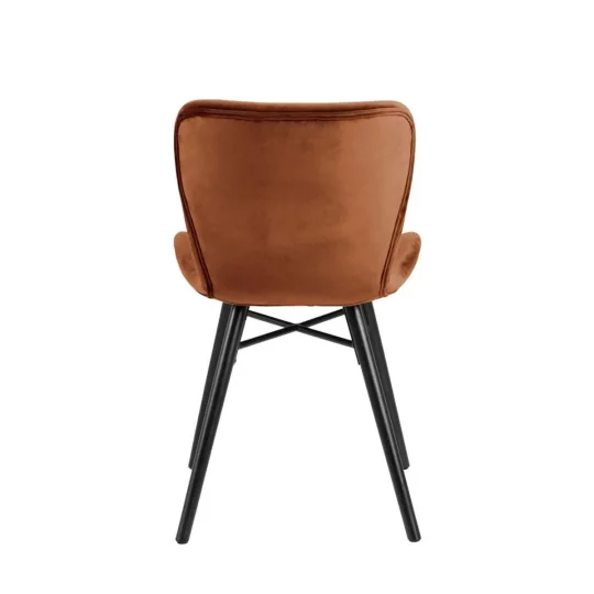 Krzesło tapicerowane EVA brązowy welur - Zdjęcie 4