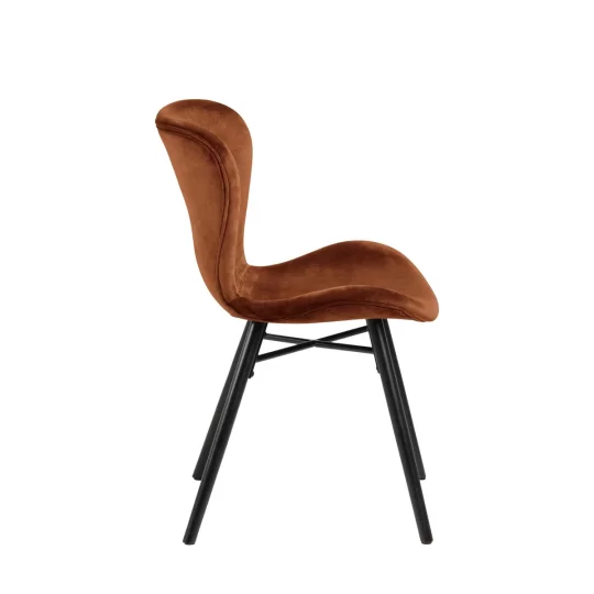 Krzesło tapicerowane EVA brązowy welur - Zdjęcie 5