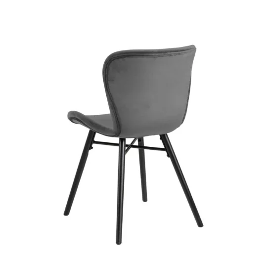 Krzesło tapicerowane EVA ciemnoszary welur - Zdjęcie 2