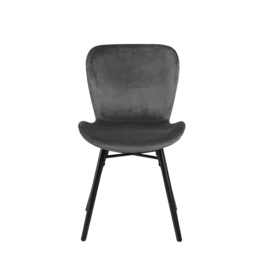 Krzesło tapicerowane EVA ciemnoszary welur - Zdjęcie 3