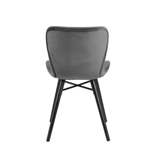 Krzesło tapicerowane EVA ciemnoszary welur - Zdjęcie 4