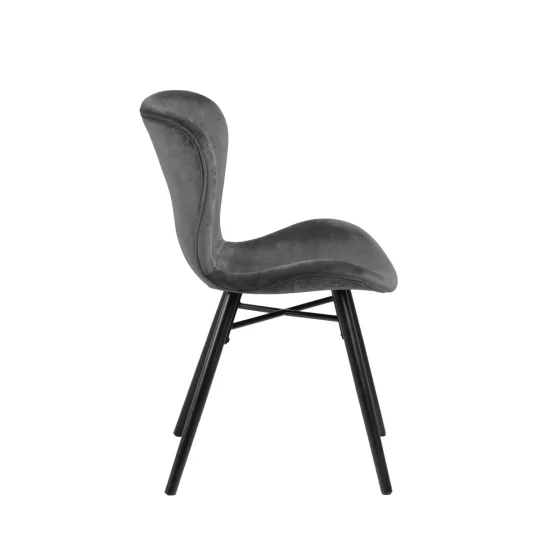 Krzesło tapicerowane EVA ciemnoszary welur - Zdjęcie 5