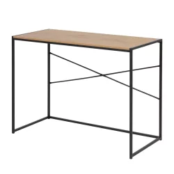 Biurko ZAKARIA 100x45 drewniane/czarne