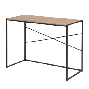 Biurko ZAKARIA 100x45 drewniane/czarne