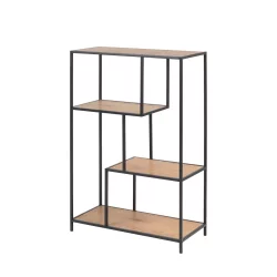 Regał ZAKARIA 77x114 drewniany/czarny