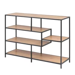 Regał ZAKARIA 114x78 drewniany/czarny