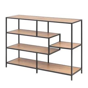 Regał ZAKARIA 114x78 drewniany/czarny