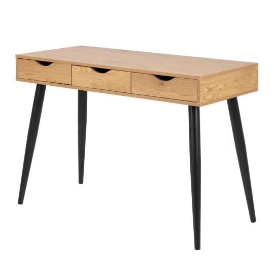 Biurko NIKOS 110x50 drewniane - czarne nogi