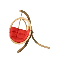 Fotel ogrodowy wiszący SWING POD komplet Czerwony