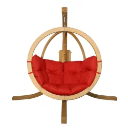 Fotel ogrodowy wiszący SWING POD komplet Czerwony