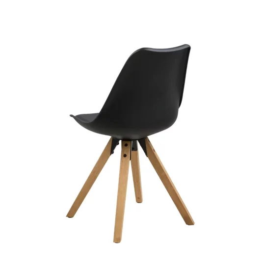 Krzesło z ekoskóry NICO czarne - nogi drewniane - Zdjęcie 2