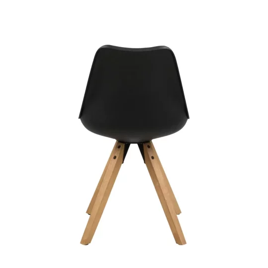 Krzesło z ekoskóry NICO czarne - nogi drewniane - Zdjęcie 3