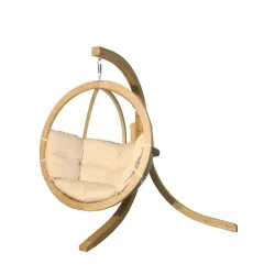 Fotel ogrodowy wiszący SWING POD komplet Kremowy