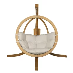Fotel ogrodowy wiszący SWING POD komplet Kremowy