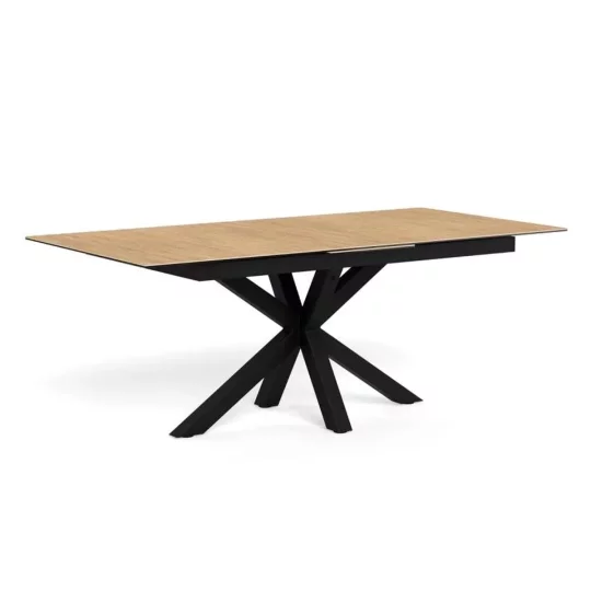 Stół rozkładany RITA 200/240x100 drewniany - czarna noga