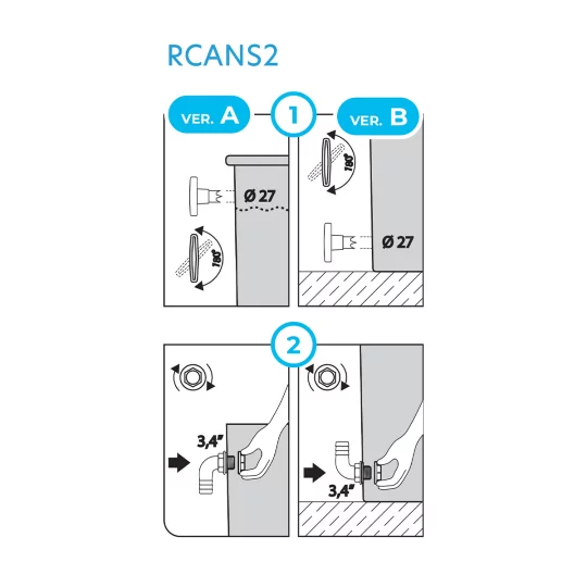 Kolano przelewowe 3/4" RCANS2 Arves - Zdjęcie 2