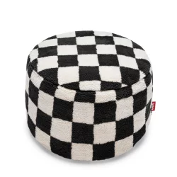 Pufa Fatboy point teddy chess Czarno-beżowy