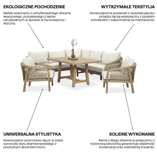Narożnik MARIGOLD DINING +2x FOTEL - Zdjęcie 4