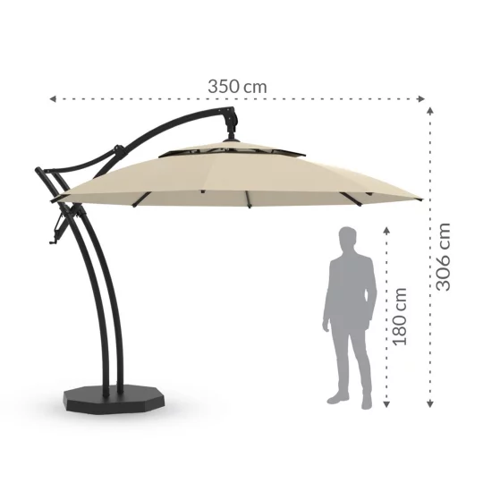 Parasol ogrodowy IBIZA fi 3,5m - Zdjęcie 2