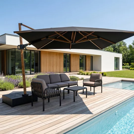 Parasol ogrodowy z oświetleniem Egina 3x4m - Zdjęcie 3