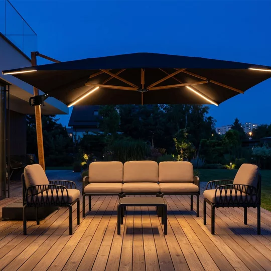 Parasol ogrodowy z oświetleniem Egina 3x4m - Zdjęcie 7