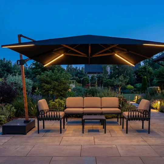 Parasol ogrodowy z oświetleniem Egina 3x4m - Zdjęcie 8
