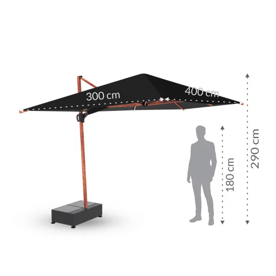 Parasol ogrodowy z oświetleniem Egina 3x4m - Zdjęcie 2