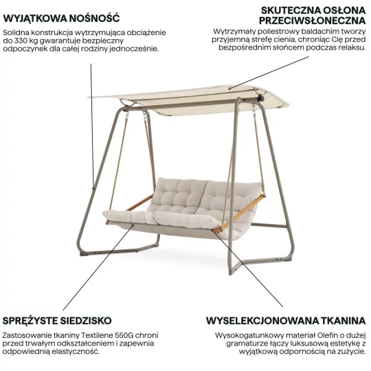Huśtawka ORTA BEIGE - Zdjęcie 4
