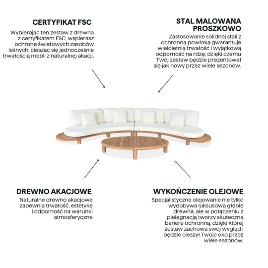 Narożnik LUMIA CAFFE ACACIA WOOD - Zdjęcie 4