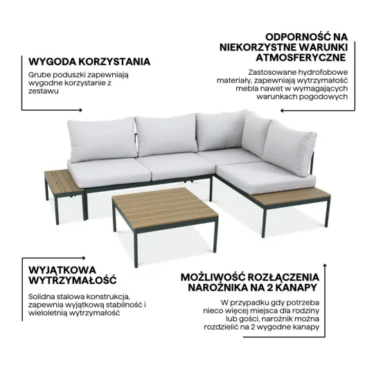 Narożnik FREEMONT LIGHT GREY NEW - Zdjęcie 4