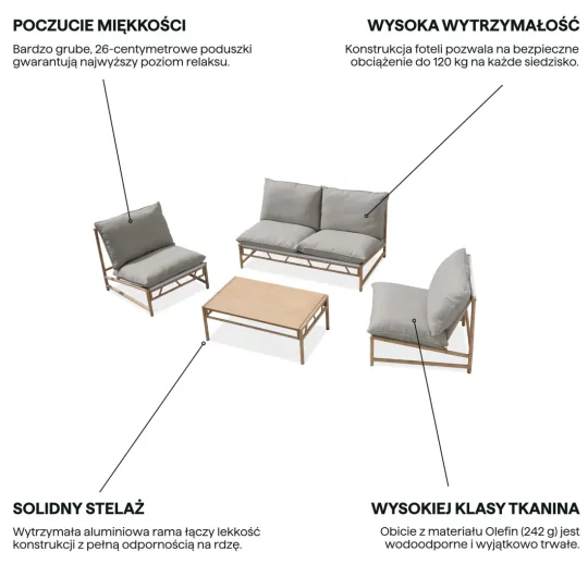 Zestaw MAKANI CAFFE GREY/BEIGE - Zdjęcie 4