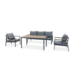 Zestaw EDISON DINING DARK GREY