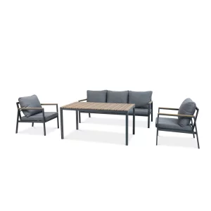 Zestaw EDISON DINING DARK GREY