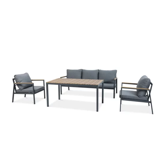 Zestaw EDISON DINING DARK GREY