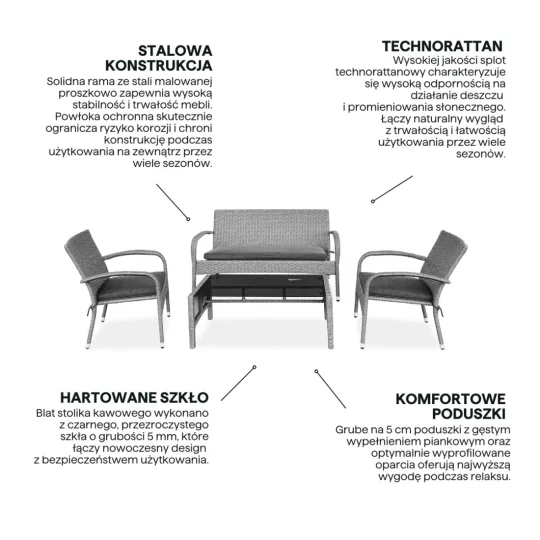 Zestaw SAN MARINO GREY - Zdjęcie 3