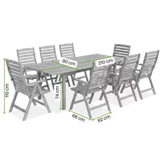 Zestaw AKADIA DINING 210/8 ACACIA WOOD - Zdjęcie 5